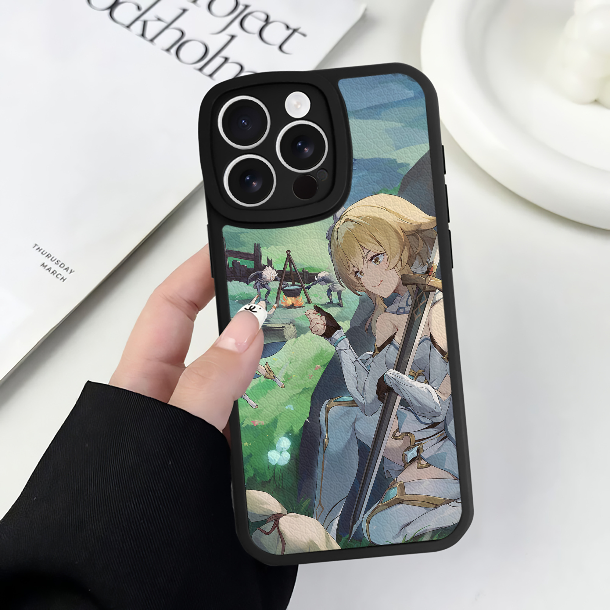 げんし神 genshin 【iPhone 16シリーズ対応】シリコンスマホケース（レザー調） 材質：シリコン